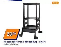 Action Houten leertoren / keukenhulp - zwart aanbieding