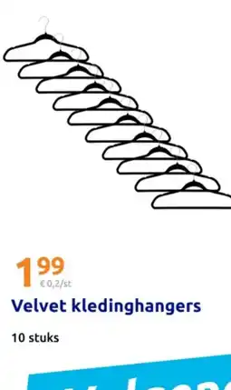 Action Velvet kledinghangers aanbieding