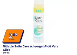 Action Gillette Satin Care scheergel Aloë Vera Glide aanbieding