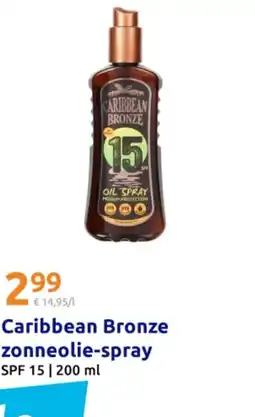 Action Caribbean Bronze zonneolie-spray SPF 15 aanbieding