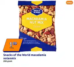 Action Snacks of the World macadamia notenmix 200 gram aanbieding