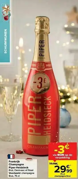 Carrefour Market Frankrijk champagne piper-heidsieck brut aanbieding