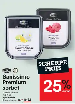 Sligro Sanissimo Premium sorbet aanbieding
