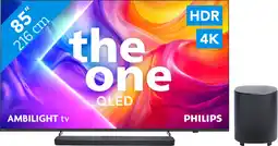 Coolblue Philips Ambilight 85 PUS9000 QLED 4K (2025) + JBL Bar 800 M2 Noir aanbieding