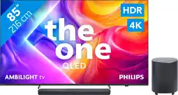 Coolblue Philips Ambilight 85 PUS9000 QLED 4K (2025) + JBL Bar 500 M2 Noir aanbieding