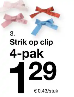Zeeman Strik op clip 4-pak aanbieding