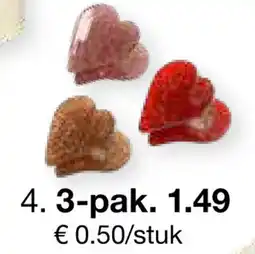Zeeman Clips met hartje 3-pak aanbieding