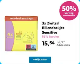 Plein.nl Zwitsal Billendoekjes Sensitive aanbieding