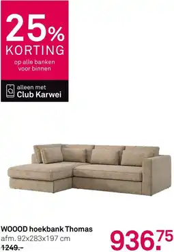 Karwei WOOOD hoekbank Thomas aanbieding