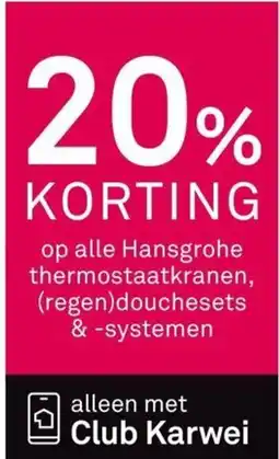 Op alle Hansgrohe thermostaatkranen, (regen)douchesets & -systemen