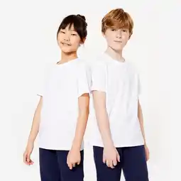 Decathlon Katoenen multisport T-shirt voor kinderen wit aanbieding