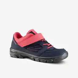 Decathlon Wandelschoenen met klittenbandsluiting kinderen MH100 maat 24 tot 34 blauw/roze aanbieding