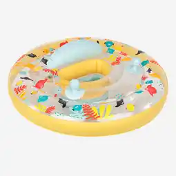 Decathlon Opblaasbare zwemband met zitje en handgrepen voor baby's van 7-15kg allfish geel aanbieding