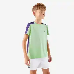 Decathlon Tennisshirt met ronde hals voor kinderen TTS Dry groen aanbieding