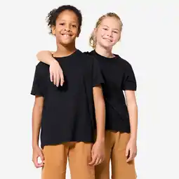 Decathlon Katoenen multisport T-shirt voor kinderen zwart aanbieding
