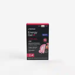 Decathlon Energiegel voor inspanningen van meer dan 3 uur rode vruchten Energy Gel+ x6 aanbieding