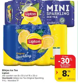 Carrefour Blikjes Ice Tea Lipton aanbieding