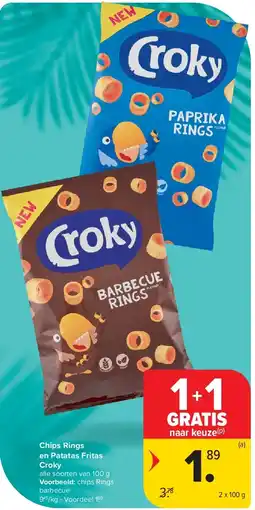 Carrefour Chips Rings en Patatas Fritas Croky aanbieding