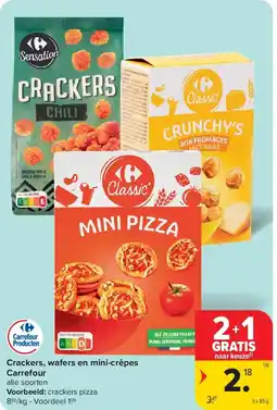 Carrefour Crackers, wafers en mini-crêpes Carrefour aanbieding
