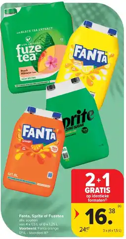 Carrefour Fanta, Sprite of Fuzetea aanbieding