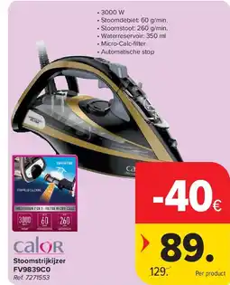 Carrefour Stoomstrijkijzer FV9839C0 aanbieding
