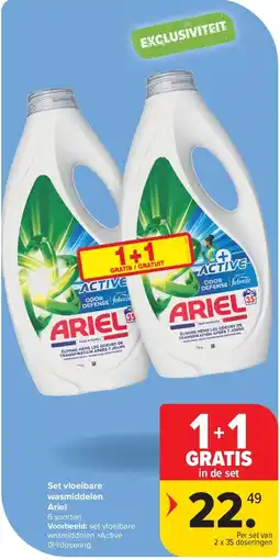 Carrefour Set vloeibare wasmiddelen Ariel aanbieding