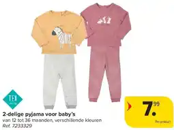 Carrefour 2-delige pyjama voor baby’s aanbieding