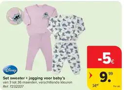 Carrefour Set sweater + jogging voor baby’s aanbieding