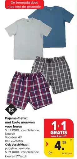 Carrefour Pyjama-T-shirt met korte mouwen voor heren aanbieding