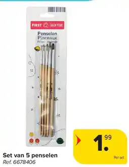 Carrefour Set van 5 penselen aanbieding