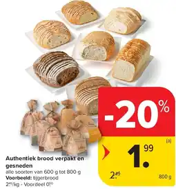 Carrefour Authentiek brood verpakt en gesneden aanbieding
