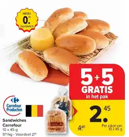 Carrefour Sandwiches Carrefour aanbieding
