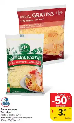 Carrefour Geraspte kaas Carrefour aanbieding