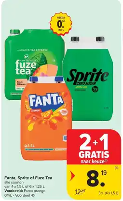 Carrefour Fanta, Sprite of Fuze Tea aanbieding