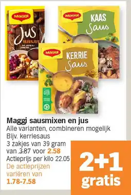 Albert Heijn Maggi sausmixen en jus aanbieding