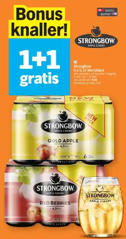 Albert Heijn Strongbow 6 x 0.33 literblikjes aanbieding