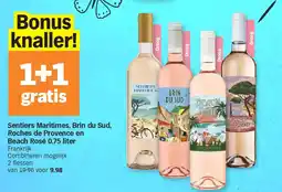 Albert Heijn Sentiers Maritimes, Brin du Sud, Roches de Provence en Beach Rosé 0.75 liter aanbieding