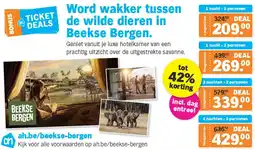 Albert Heijn Word wakker tussen de wilde dieren in Beekse Bergen aanbieding