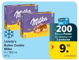 Carrefour IJslolly’s Butter Cookie Milka aanbieding