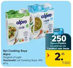 Carrefour Set Cooking Soya Alpro aanbieding