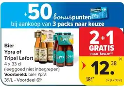 Carrefour Bier Ypra of Tripel Lefort aanbieding
