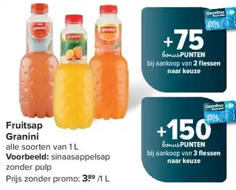 Carrefour Fruitsap Granini aanbieding