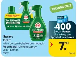 Carrefour Sprays Dreft aanbieding
