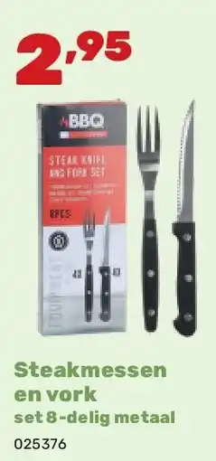Happyland Steakmessen en vork set 8-delig metaal aanbieding