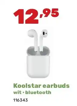 Happyland Koolstar earbuds wit • bluetooth aanbieding