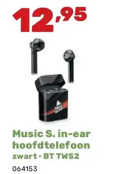 Happyland Music S. in-ear hoofdtelefoon zwart • BT TWS2 aanbieding