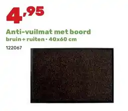 Happyland Anti-vuilmat met boord bruin + ruiten • 40x60 cm aanbieding