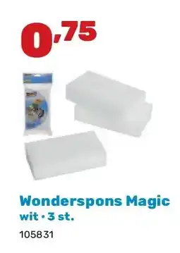 Happyland Wonderspons Magic wit • 3 st aanbieding