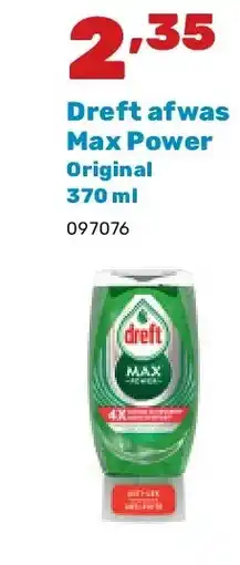 Happyland Dreft afwas Max Power Original 370 ml aanbieding