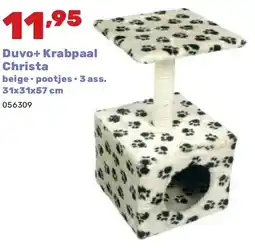 Happyland Duvo+ Krabpaal Christa beige • pootjes • 3 ass. 31x31x57 cm aanbieding